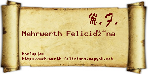 Mehrwerth Feliciána névjegykártya